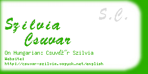 szilvia csuvar business card